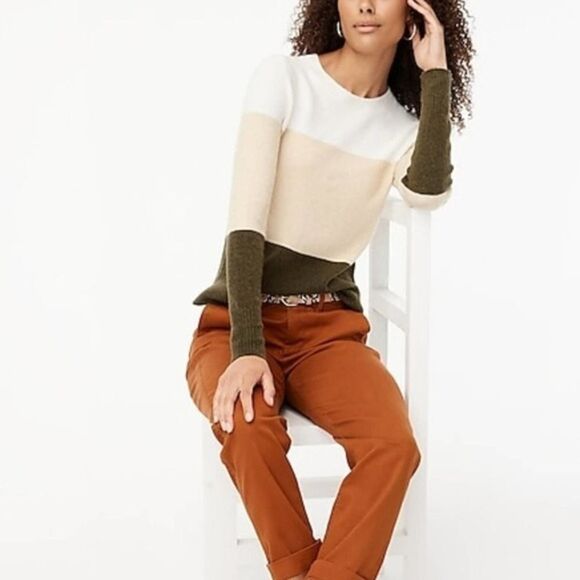 J Crew Women's‎ Sweater Extra Soft Yarn Colorblock Crewneck XL  $110 - Picture 5 of 5